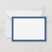 Moderne Navy Rand Monogram  Notitiekaartje (Achterkant)