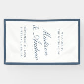 Moderne Navy Rand Trouw Welkom Spandoek (Horizontaal)