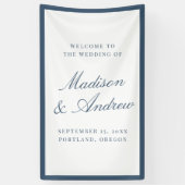 Moderne Navy Rand Trouw Welkom Spandoek (Verticaal)