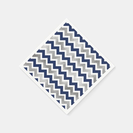 Moderne Navy Silver baby shower servetten (Hoek)