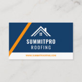 Moderne Navy Sinaasappel Roofing Construction Cont Visitekaartje (Achterkant)