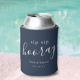 Moderne Navy Sip Sip Hooray Huwelijksgunst Blikjeskoeler