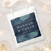 Moderne Navy Smaragd Abstract Waterverf Bedankzakje (Geknipt)