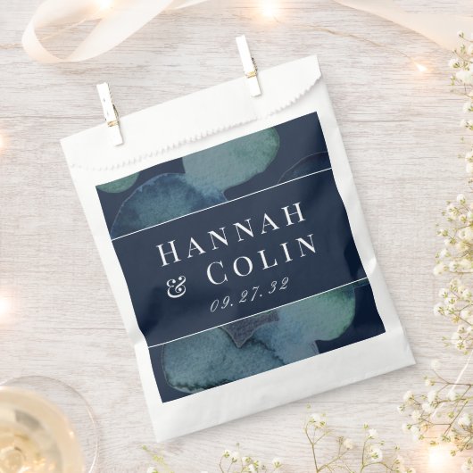 Moderne Navy Smaragd Abstract Waterverf Bedankzakje (Geknipt)