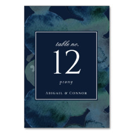 Moderne Navy Smaragd Abstract Waterverf Kaart