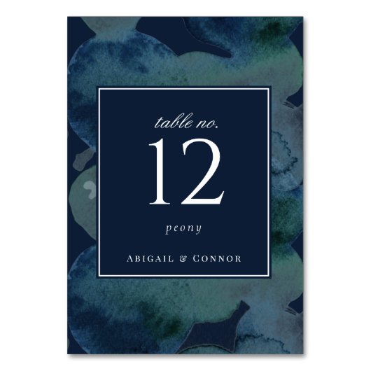 Moderne Navy Smaragd Abstract Waterverf Kaart (Voorkant)