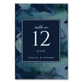 Moderne Navy Smaragd Abstracte Aquarel Kaart