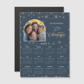 Moderne Navy Snowflake Foto 2026 Kalender Kaart (Voorkant / Achterkant)