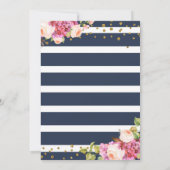 Moderne Navy Stripes verlovingsfeest uitnodiging (Achterkant)