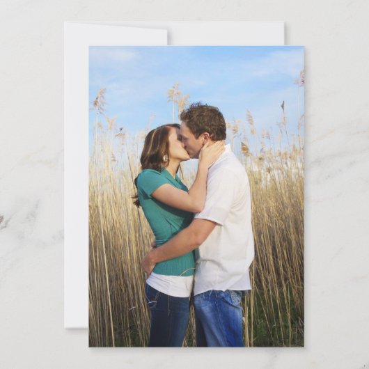 Moderne Navy Swirl Save the Date Foto Aankondiging (Achterkant)