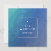 Moderne Navy Vierkant Refer een Vriend (Voorkant)