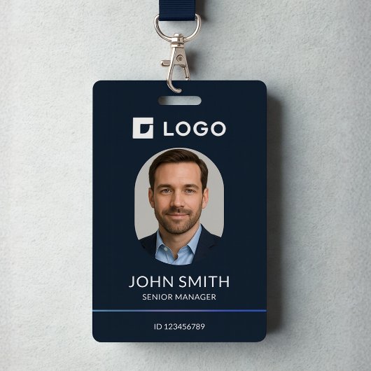 Moderne Navy-werknemersfoto-ID Badge
