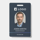 Moderne Navy-werknemersfoto-ID Badge (Voorzijde)