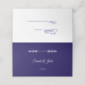 Moderne Navy & White Wedding Gevouwen Plaats Kaart Plaatskaartje (Buitenkant ongevouwen)