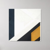 Moderne Navy Wit Gouden Geometrische Laag Canvas Afdruk (Voorkant)