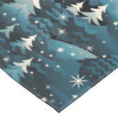 Moderne Navy Witte Kerstbomen Donkere Nacht Tafelkleed (Gekanteld)