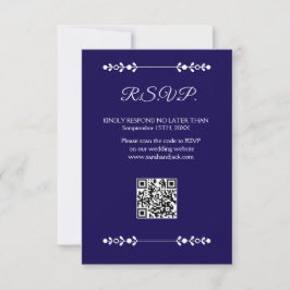 Moderne Navy & Witte RSVP Kaart