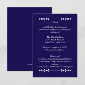 Moderne Navy & Witte Trouwdetails Kaart (Voorkant / Achterkant)