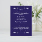 Moderne Navy & Witte Trouwdetails Kaart (Staand voorkant)