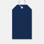 Moderne Navyblauwe Afstudeerfeestje Cadeaulabel (Achterkant)