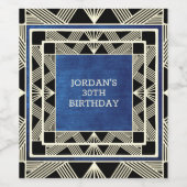 Moderne Navyblauwe Mannelijke Aangepaste Verjaarda Wijn Etiket (Enkel label)