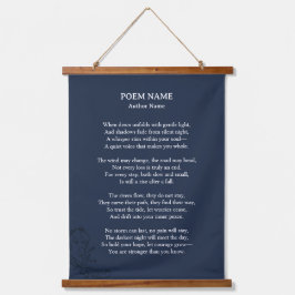 Moderne Navyblauwe Schrijfmachine Aangepast Gedich Hangend Wandkleed