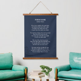 Moderne Navyblauwe Schrijfmachine Aangepast Gedich Hangend Wandkleed