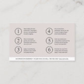 Moderne nazorginstructies Visitekaartje (Achterkant)