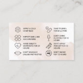 Moderne nazorgkaart voor vulinstructies visitekaartje (Achterkant)