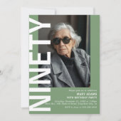 Moderne negentigste foto 90ste verjaardagsfeestje kaart (Voorkant)