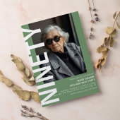 Moderne negentigste foto 90ste verjaardagsfeestje kaart