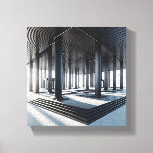 Moderne Neo-Klassieke Architectuur Kunst - 3D Pers Canvas Afdruk (Voorkant)