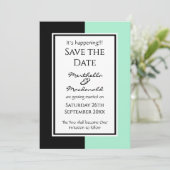 Moderne NEO MINT BLACK, speciaal gepersonaliseerd, Save The Date (Staand voorkant)