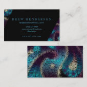 Moderne Neon Art Zwart en Blauw Professioneel Visitekaartje (Voorkant / Achterkant)