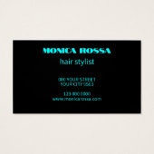 Moderne Neon Blue Black Loyalty Kaarten Visitekaartje (Achterkant)