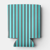 Moderne Neon Blue en Black 3D Metal Effect Stripes Blikjeskoeler (Achterkant)