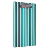 Moderne Neon Blue en Black 3D Metal Effect Stripes Klembord (Rechts)