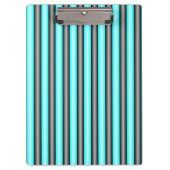 Moderne Neon Blue en Black 3D Metal Effect Stripes Klembord (Voorkant)