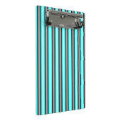 Moderne Neon Blue en Black 3D Metal Effect Stripes Mini Klembord (Schuin)