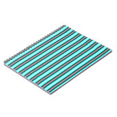 Moderne Neon Blue en Black 3D Metal Effect Stripes Notitieboek (Linkerzijde)