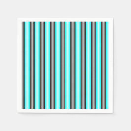 Moderne Neon Blue en Black 3D Metal Effect Stripes Servet