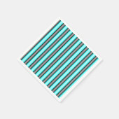 Moderne Neon Blue en Black 3D Metal Effect Stripes Servet (Hoek)