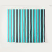 Moderne Neon Blue en Black 3D Metal Effect Stripes Wandkleed (Voorkant (horizontaal))