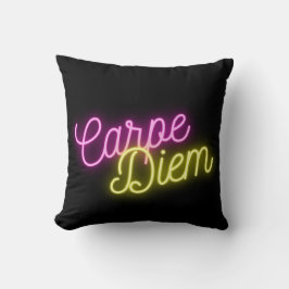 Moderne Neon Carpe Diem Word Art Kussen