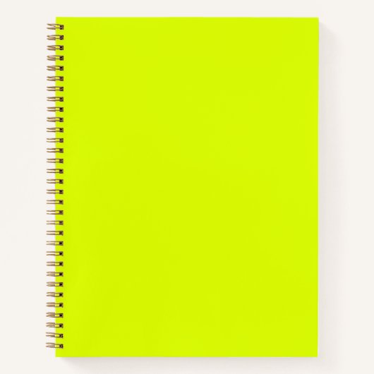 Moderne neon chartreuse groen heldere effen effen notitieboek (Voorkant)