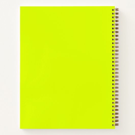 Moderne neon chartreuse groen heldere effen effen notitieboek (Achterkant)