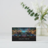 Moderne neon-dj  visitekaartje (Staand voorkant)