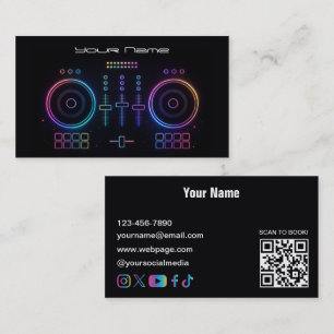Moderne Neon DJ Visitekaartje