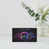 Moderne Neon DJ Visitekaartje (Staand voorkant)