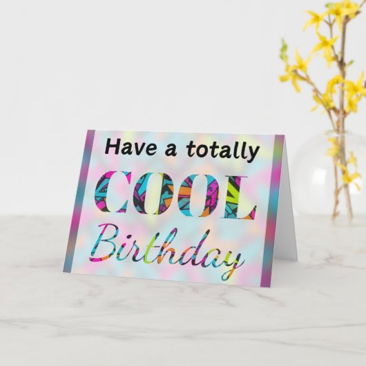 Moderne Neon Effect Graffiti Helemaal Cool Verjaar Kaart (Gele Bloem)